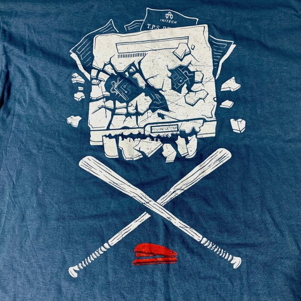 Office Space Movie pc loadletter Red Stapler XL Blue Tee T-Shirt T Shirt